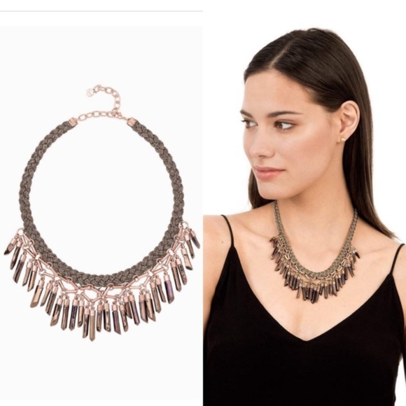 :: S&D Bronze/Rose Bora Fringe Statement Necklace - Picture 4 of 8